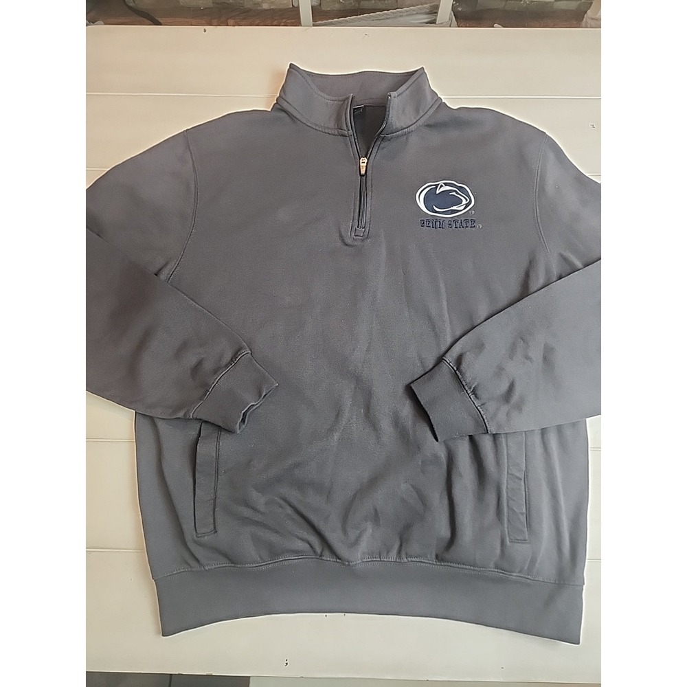 Penn State Nittany Lions Men's 1/4 Zip Sweatshirt Gray, Pockets, Football, XL